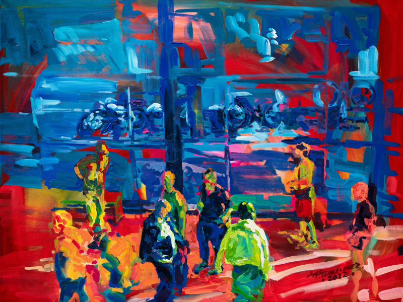 Alena SteinlechnerDocumentahalle - In Bewegung - Speedpainting im GrossformatAcryl auf Leinwand, 2022