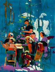 HeidelbergStraßencafe50x652001Acryl auf Papier