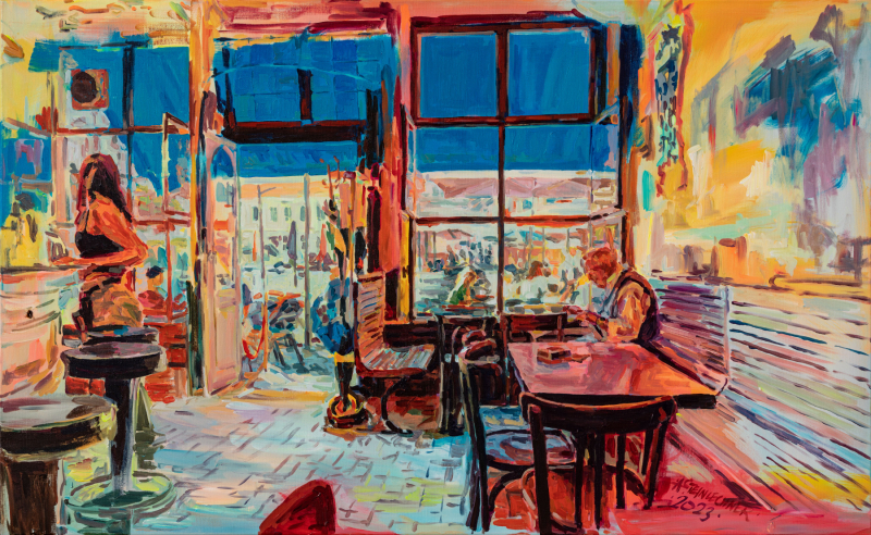 Place de la Liberté, Max Bar Heidelberg, Blick nach draußen