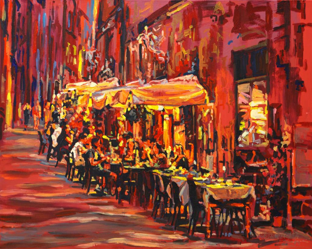 Restaurant in der Via Camollia, Sienna