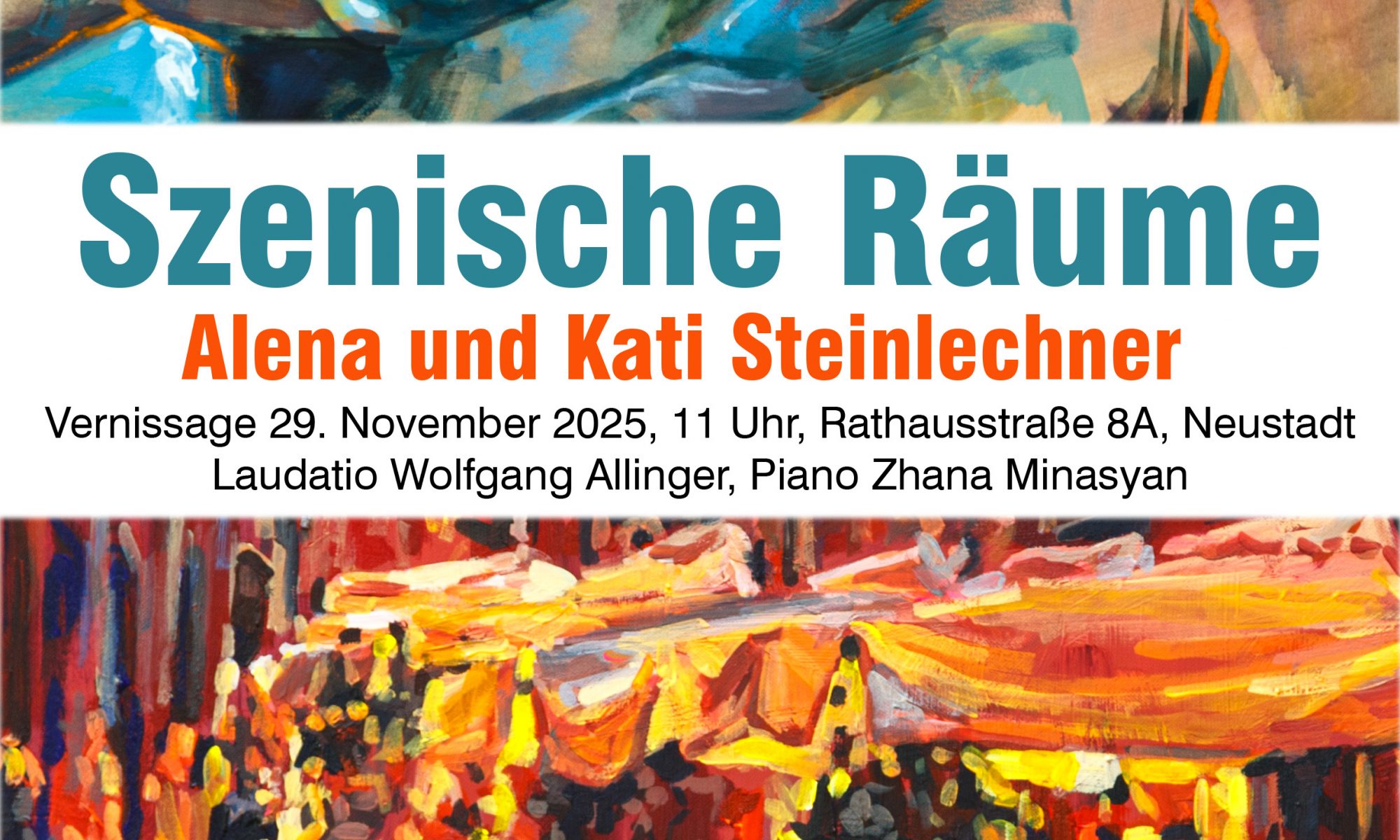 Einladung zur Vernissage und Ausstellung Szenische Räume